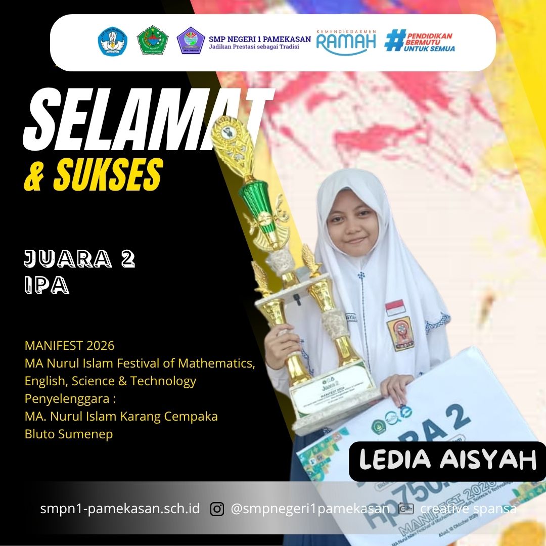 Juara 2 Mapel IPA dalam ajang MA Nurul Islam Festival od mathematics,English, Science & Technology